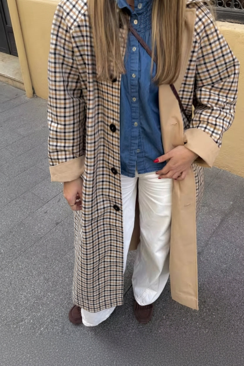 Beige Reversible Trench Coat