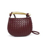 Weave Effect Clutch Bag with Metal Handle