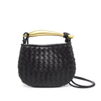 Weave Effect Clutch Bag with Metal Handle