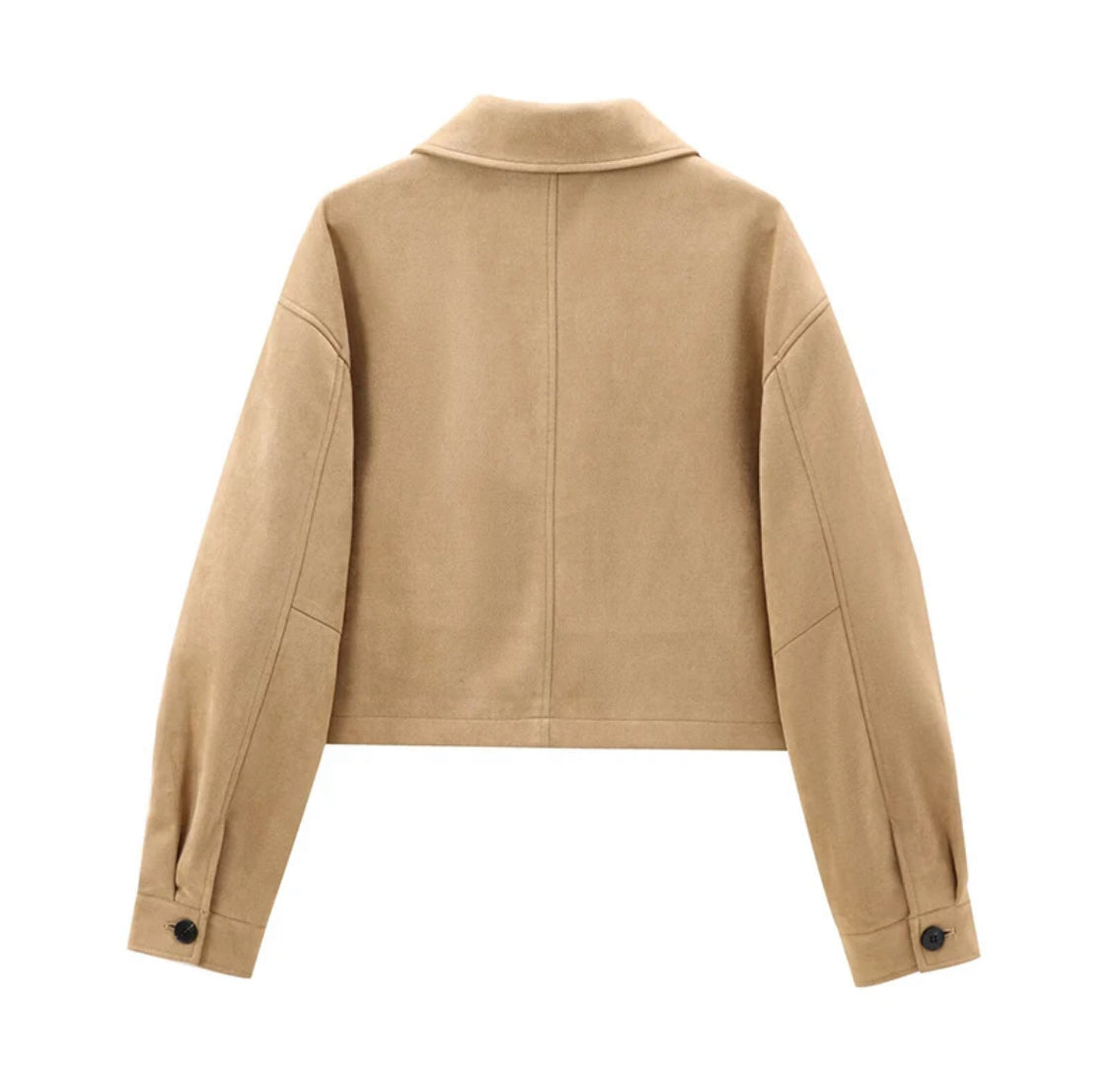 Collared Faux Suede Jacket