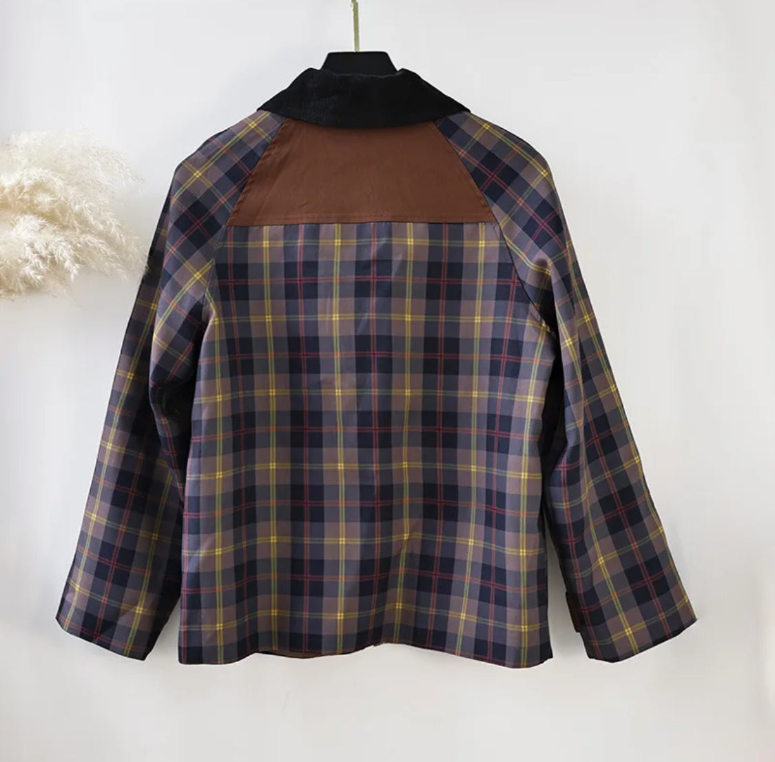 Collared Check Parka Jacket