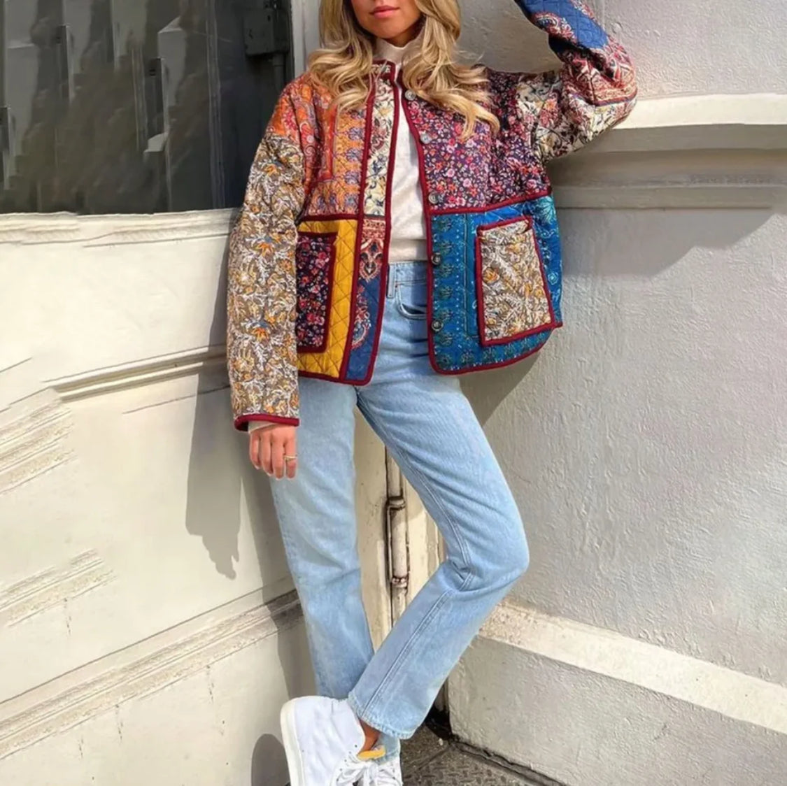 Patchwork Print Jacket