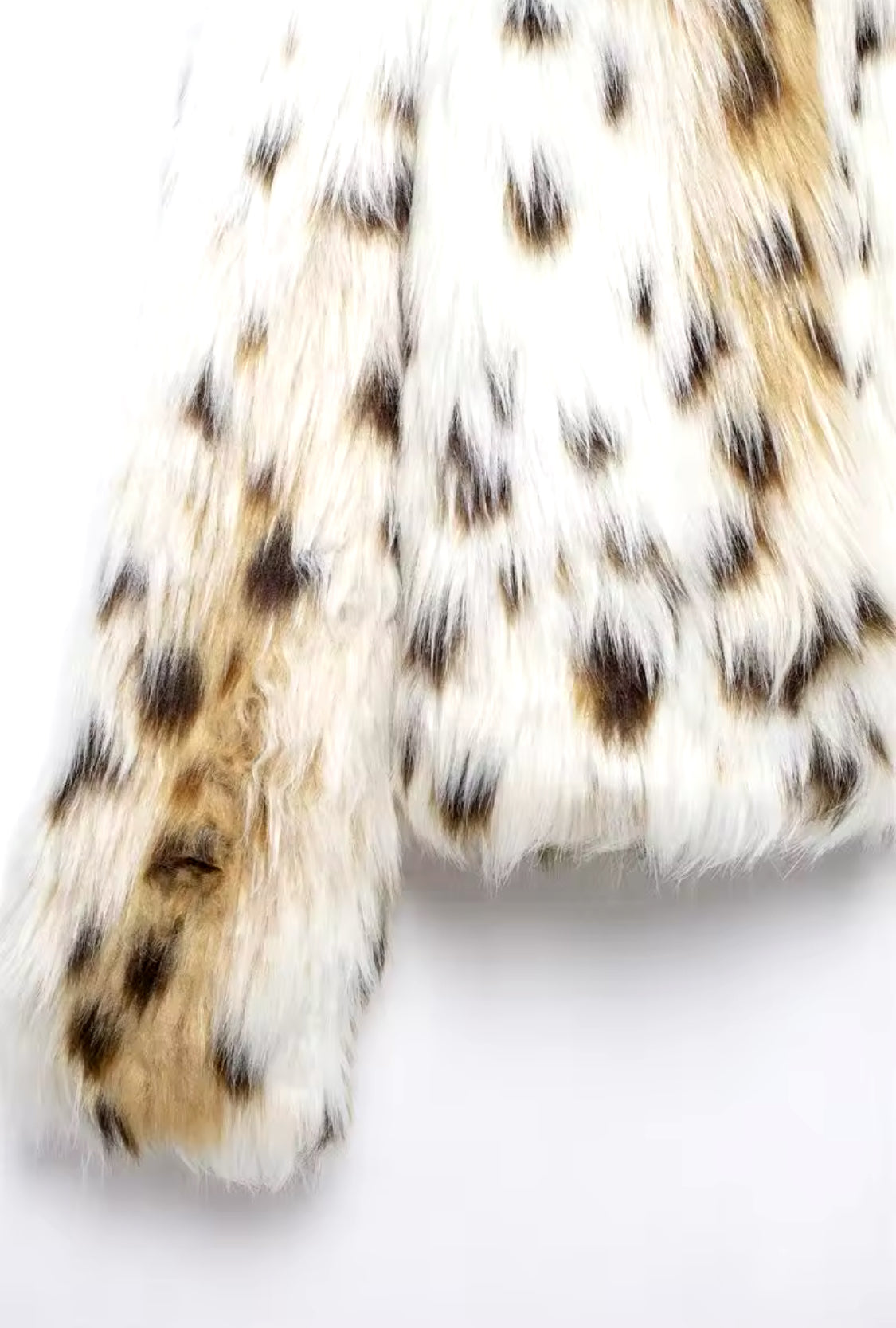 White Leopard Faux Fur Coat