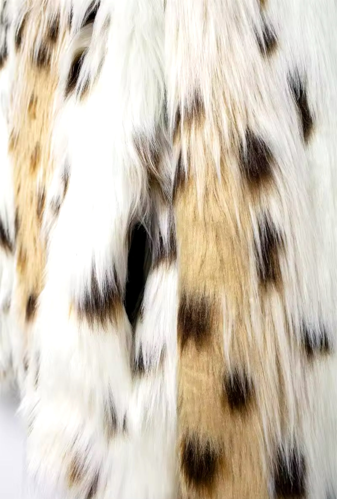 White Leopard Faux Fur Coat