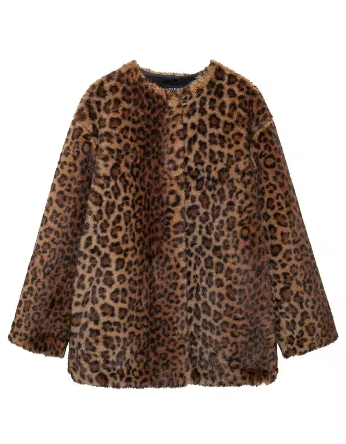 Brown Leopard Faux Fur Coat