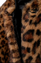 Brown Leopard Faux Fur Coat