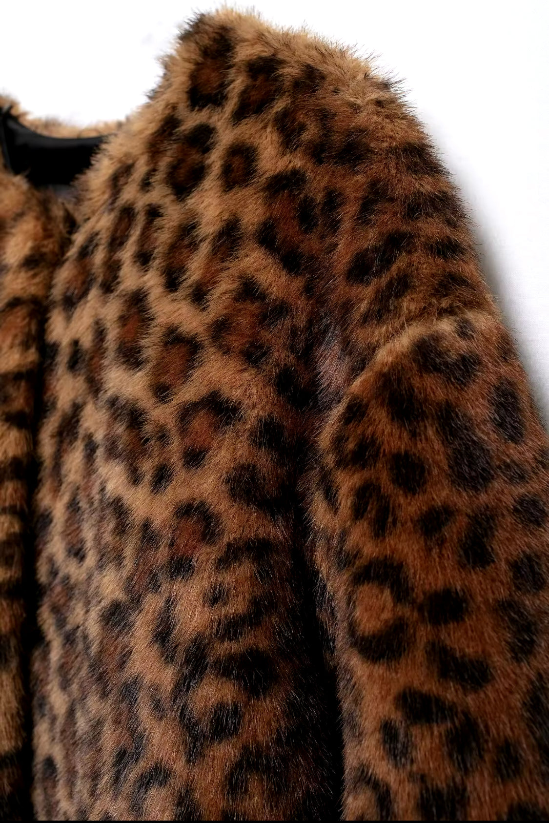 Brown Leopard Faux Fur Coat