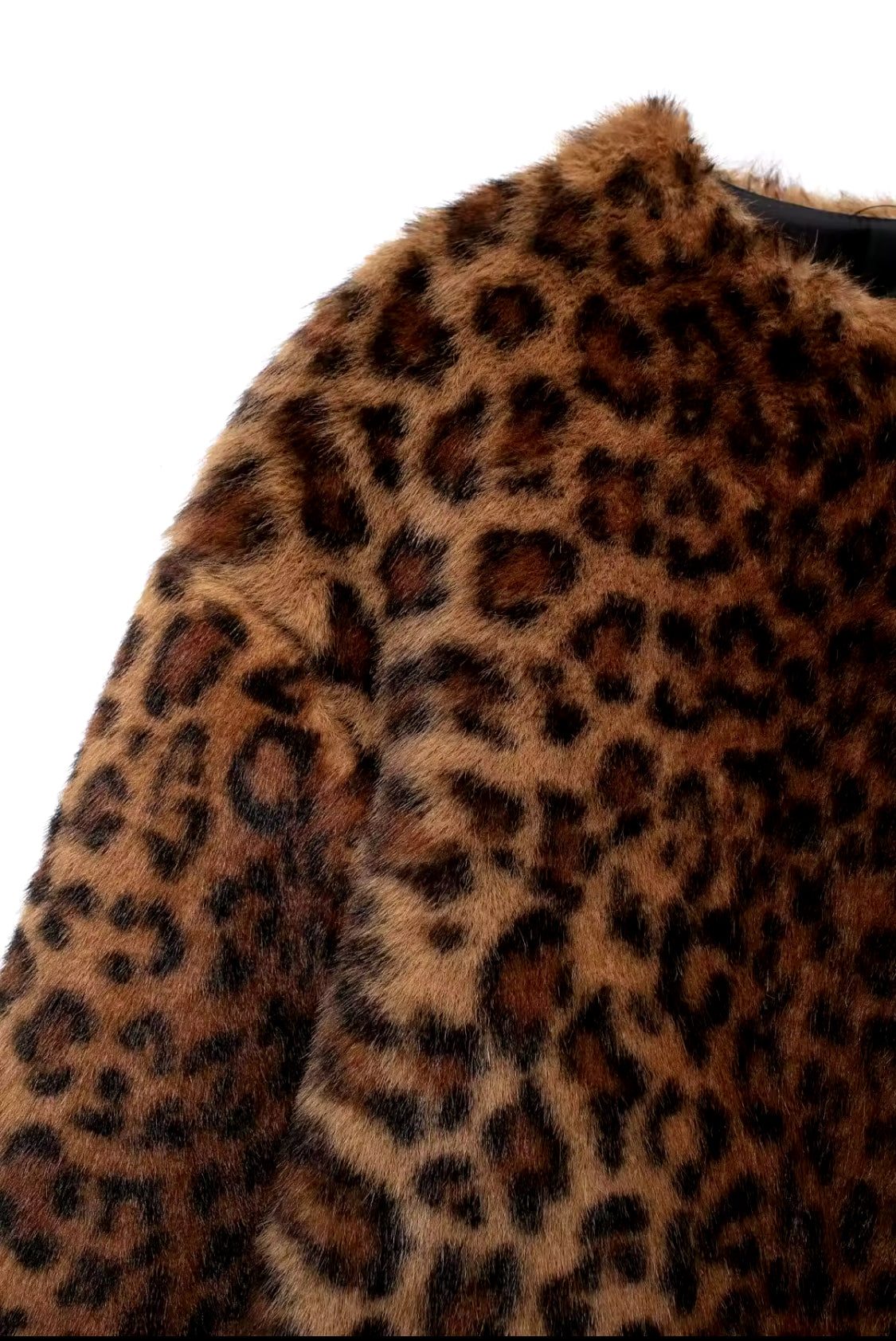 Brown Leopard Faux Fur Coat