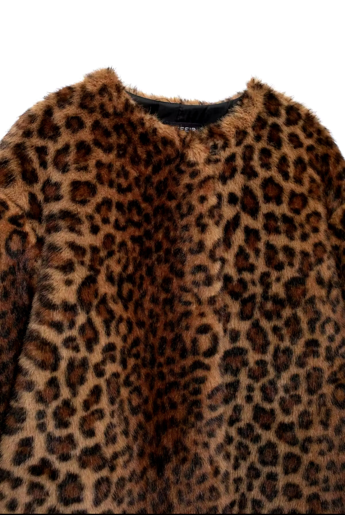 Brown Leopard Faux Fur Coat