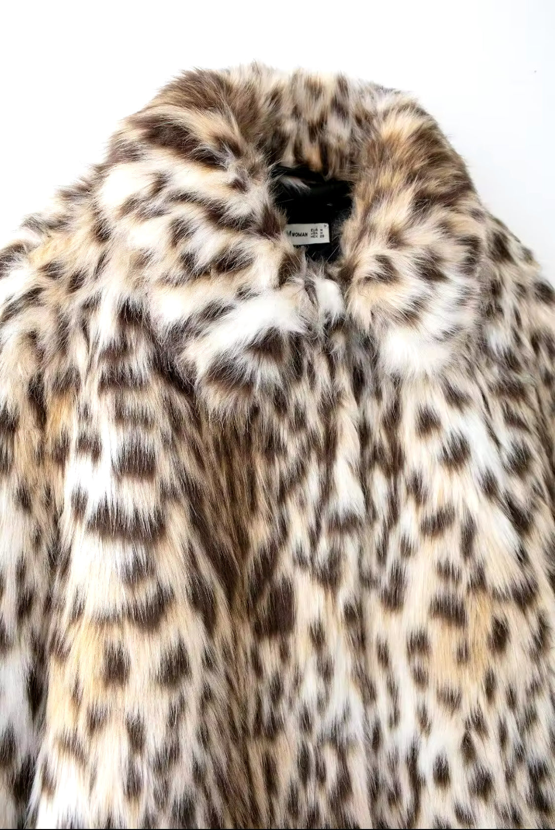 Collared Leopard Faux Fur Coat