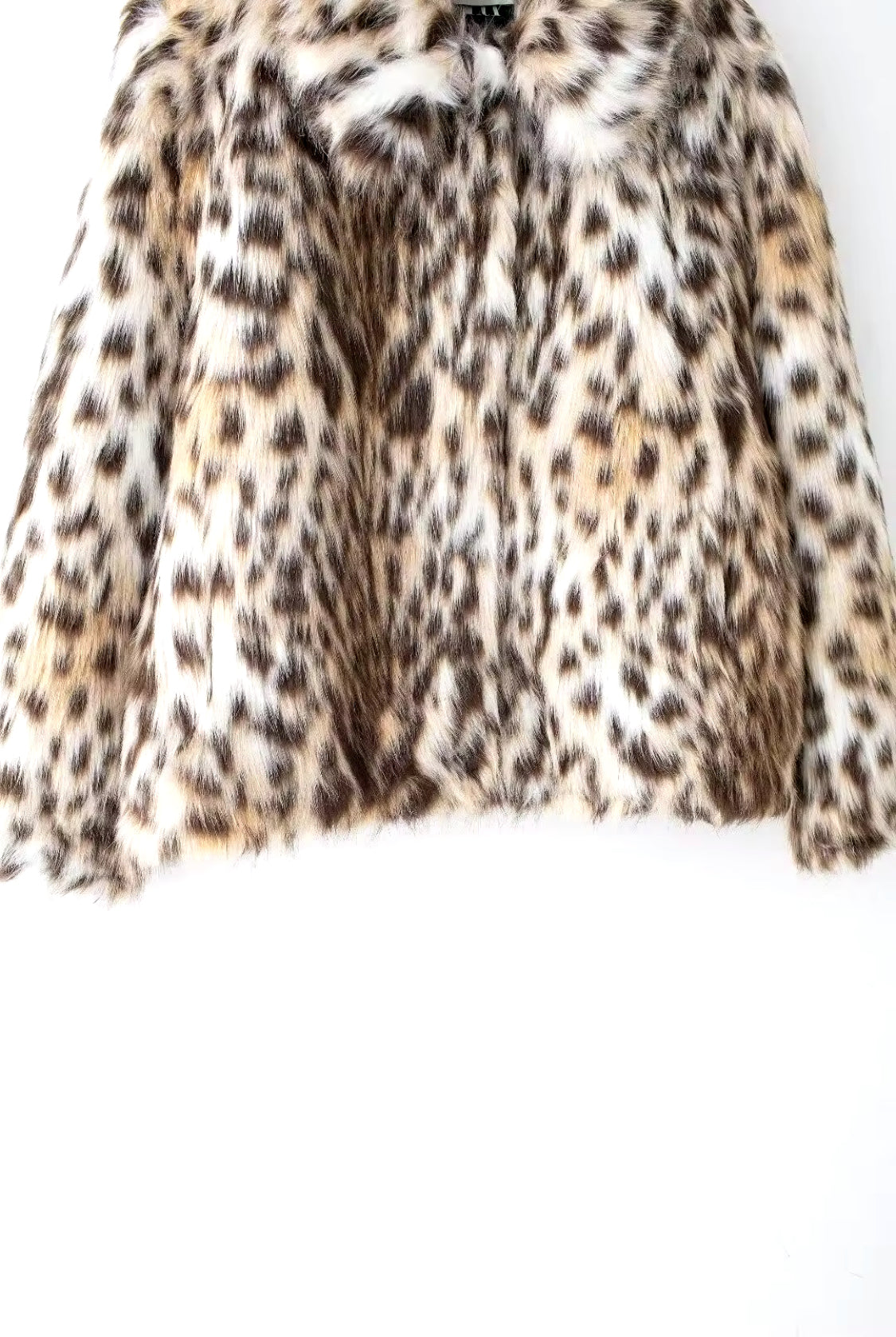 Collared Leopard Faux Fur Coat