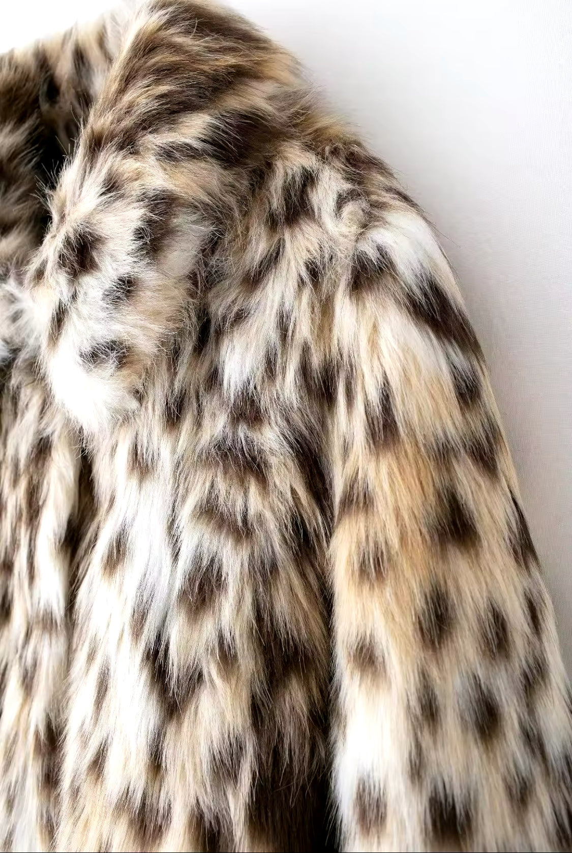 Collared Leopard Faux Fur Coat