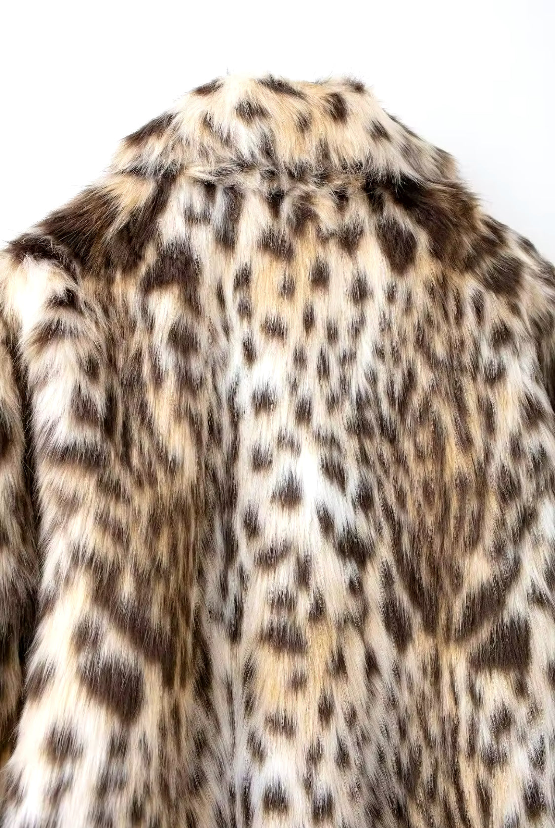 Collared Leopard Faux Fur Coat