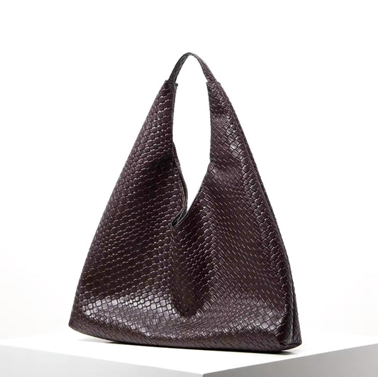 Weave Effect Tote Shoulder Bag