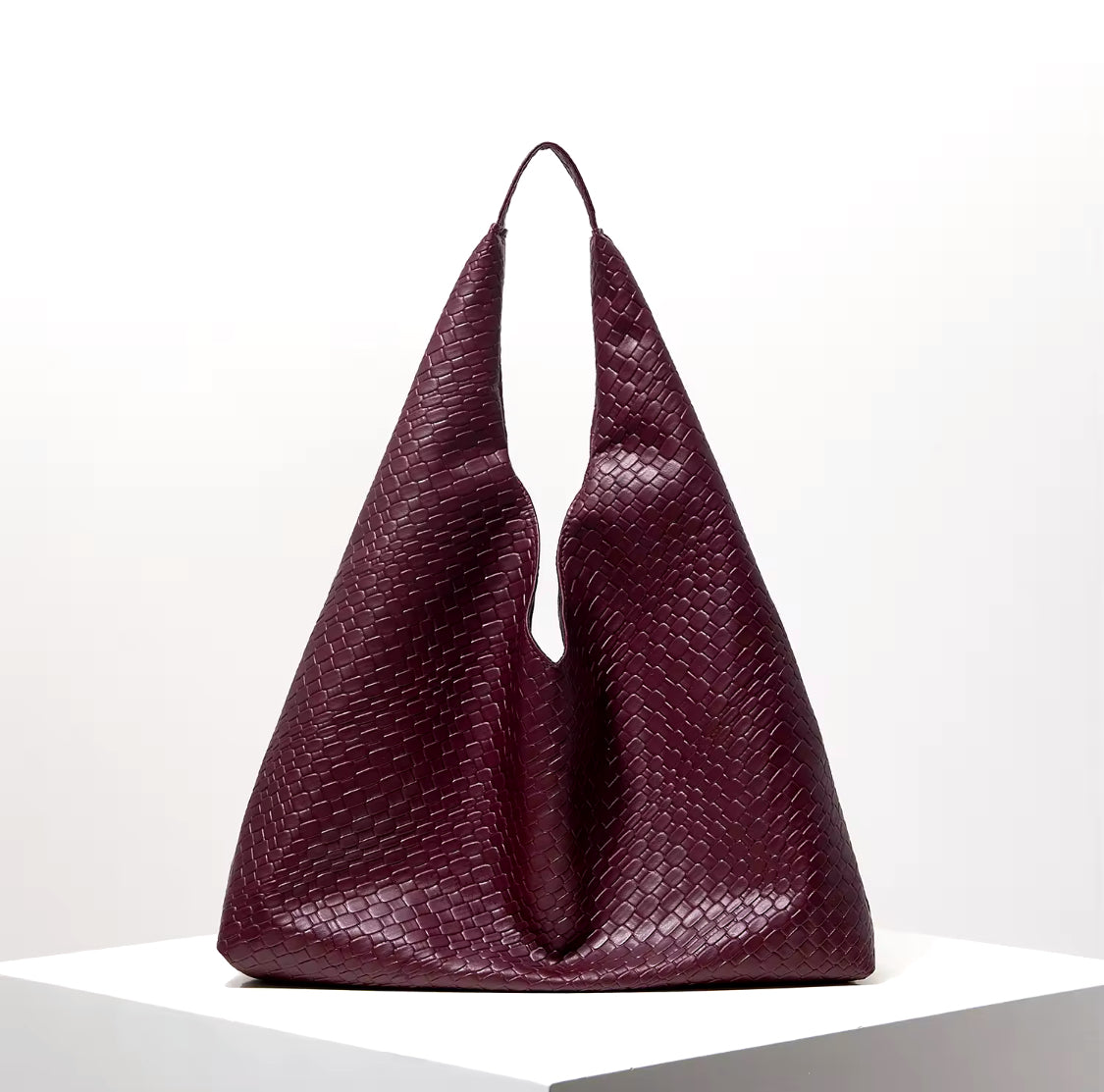 Weave Effect Tote Shoulder Bag