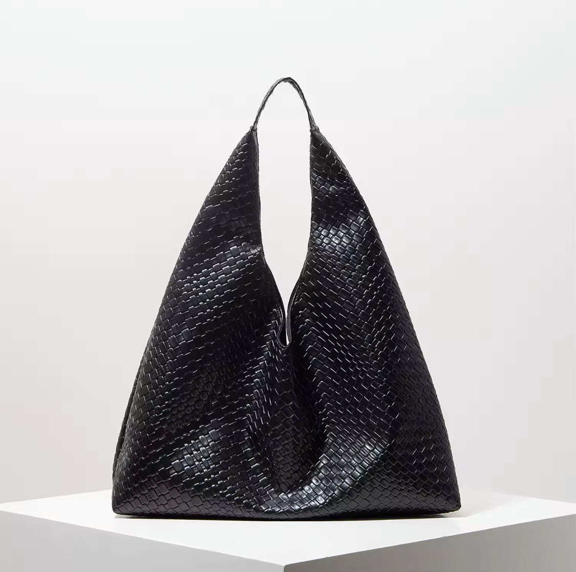 Weave Effect Tote Shoulder Bag