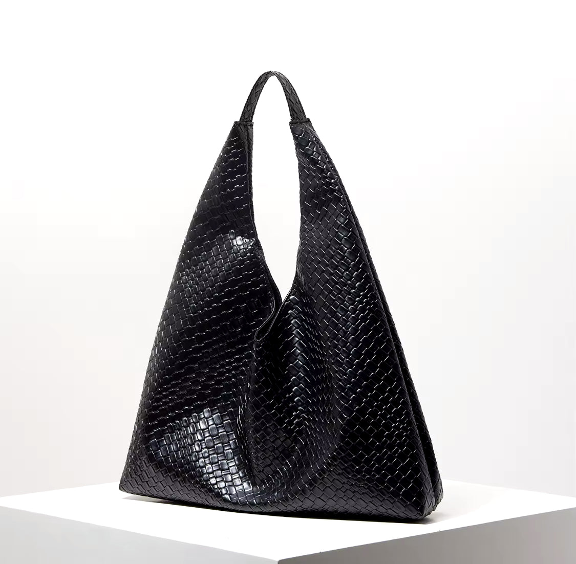 Weave Effect Tote Shoulder Bag