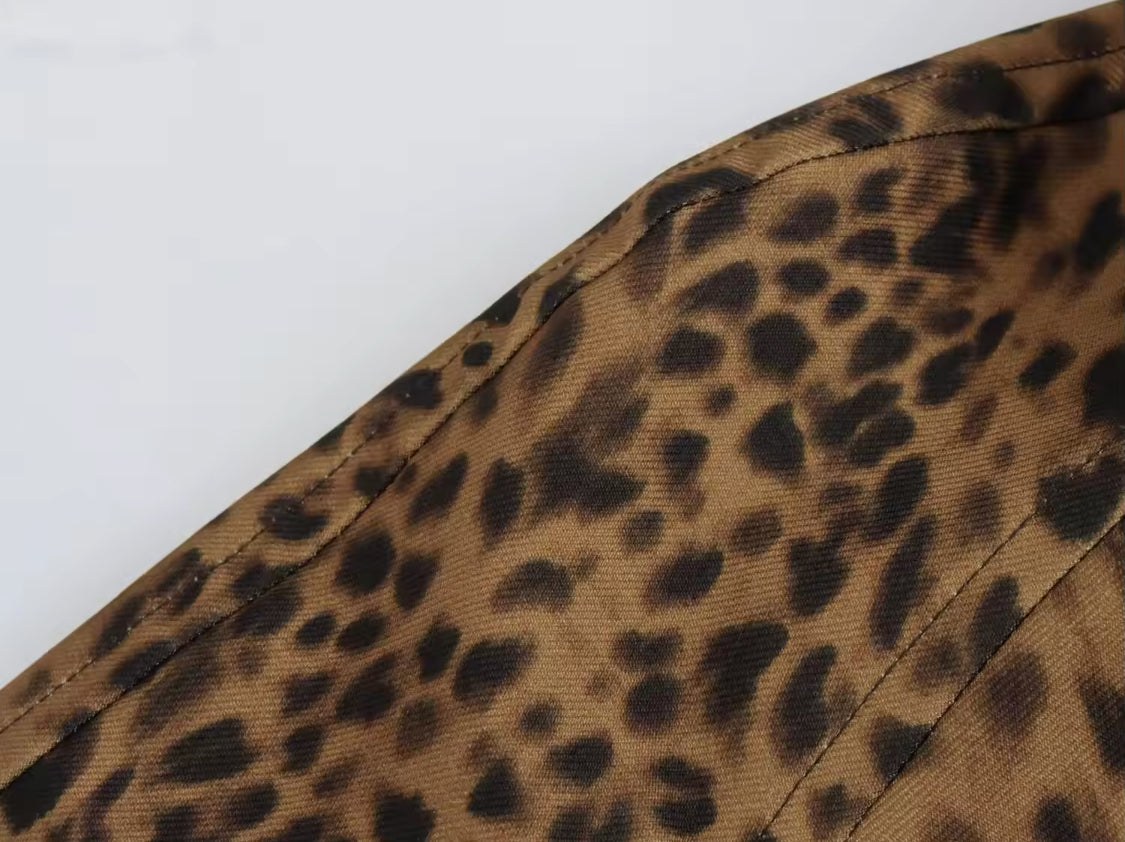 Leopard Print Trench