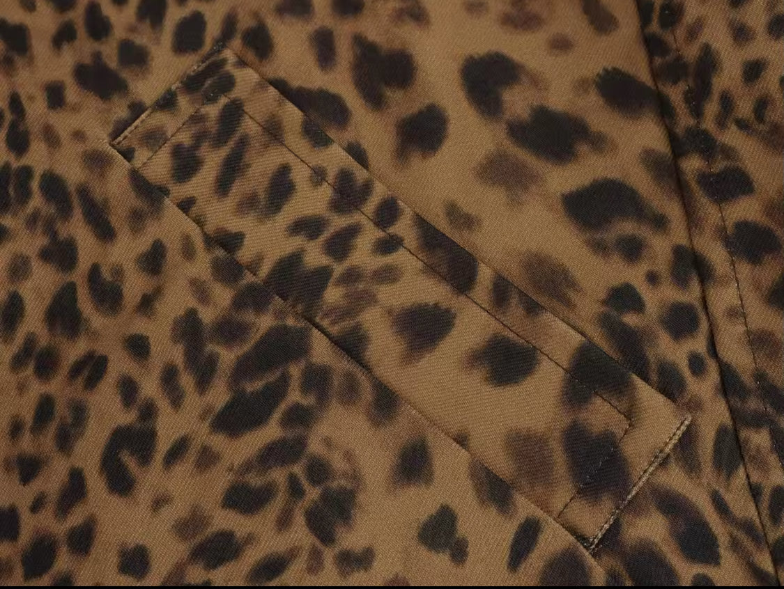 Leopard Print Trench