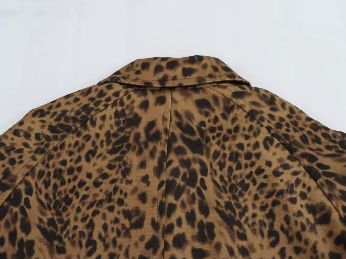 Leopard Print Trench