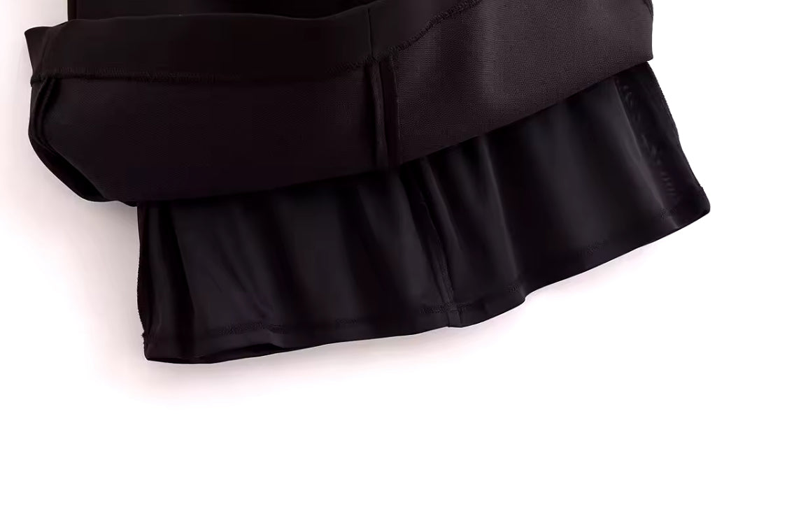 Black Mini Dress with Velvet Bows