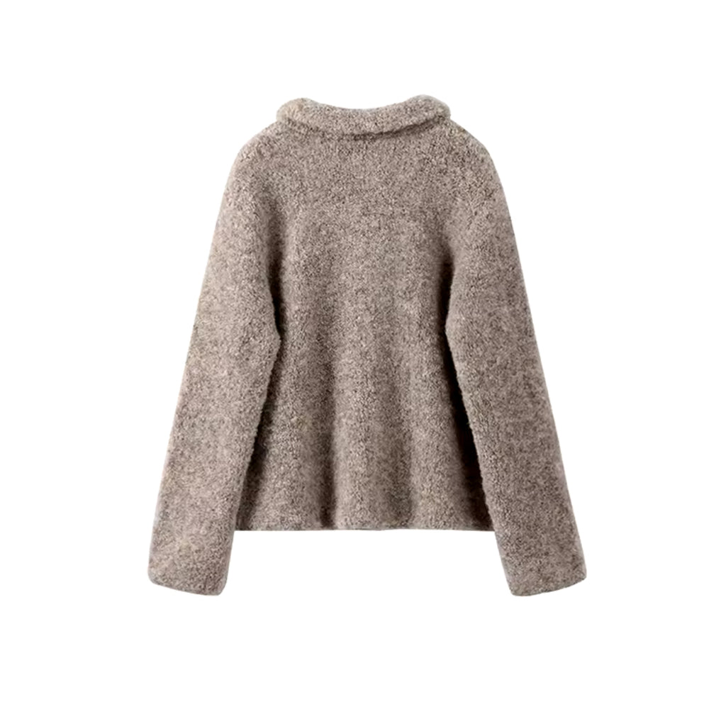 Collared Cardigan with Embellished Buttons