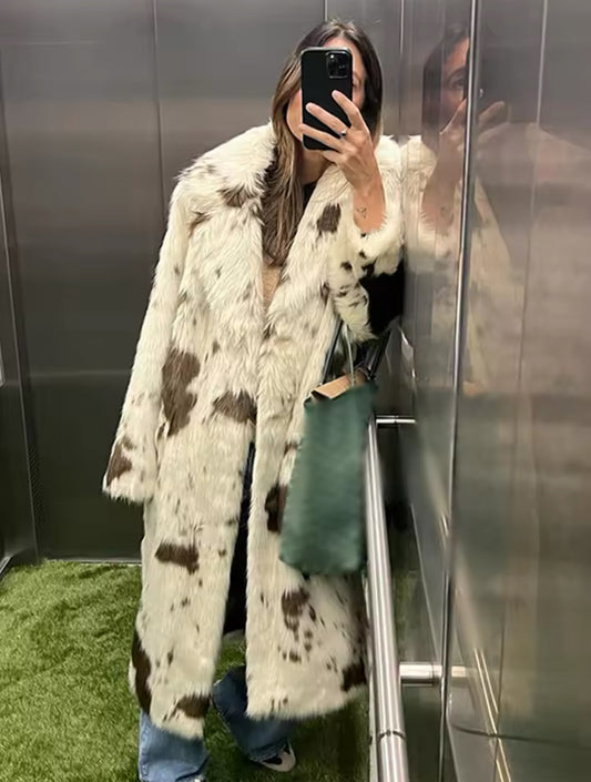 Cow Print Long Jacket