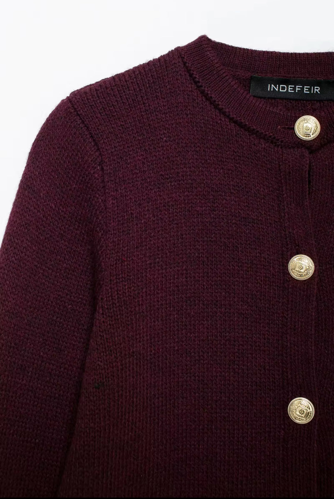 Burgundy Knit Cardigan with Pockets