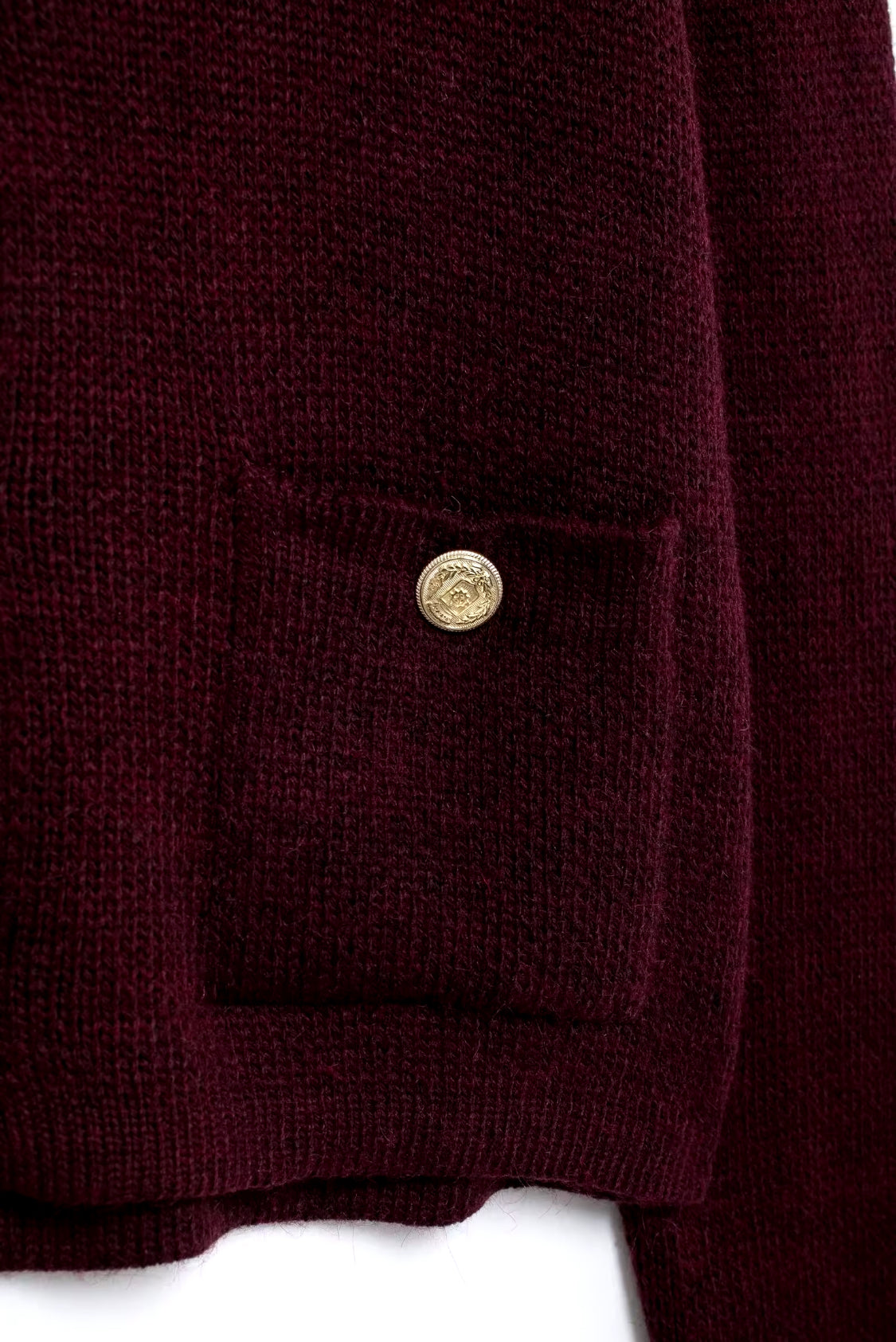 Burgundy Knit Cardigan with Pockets