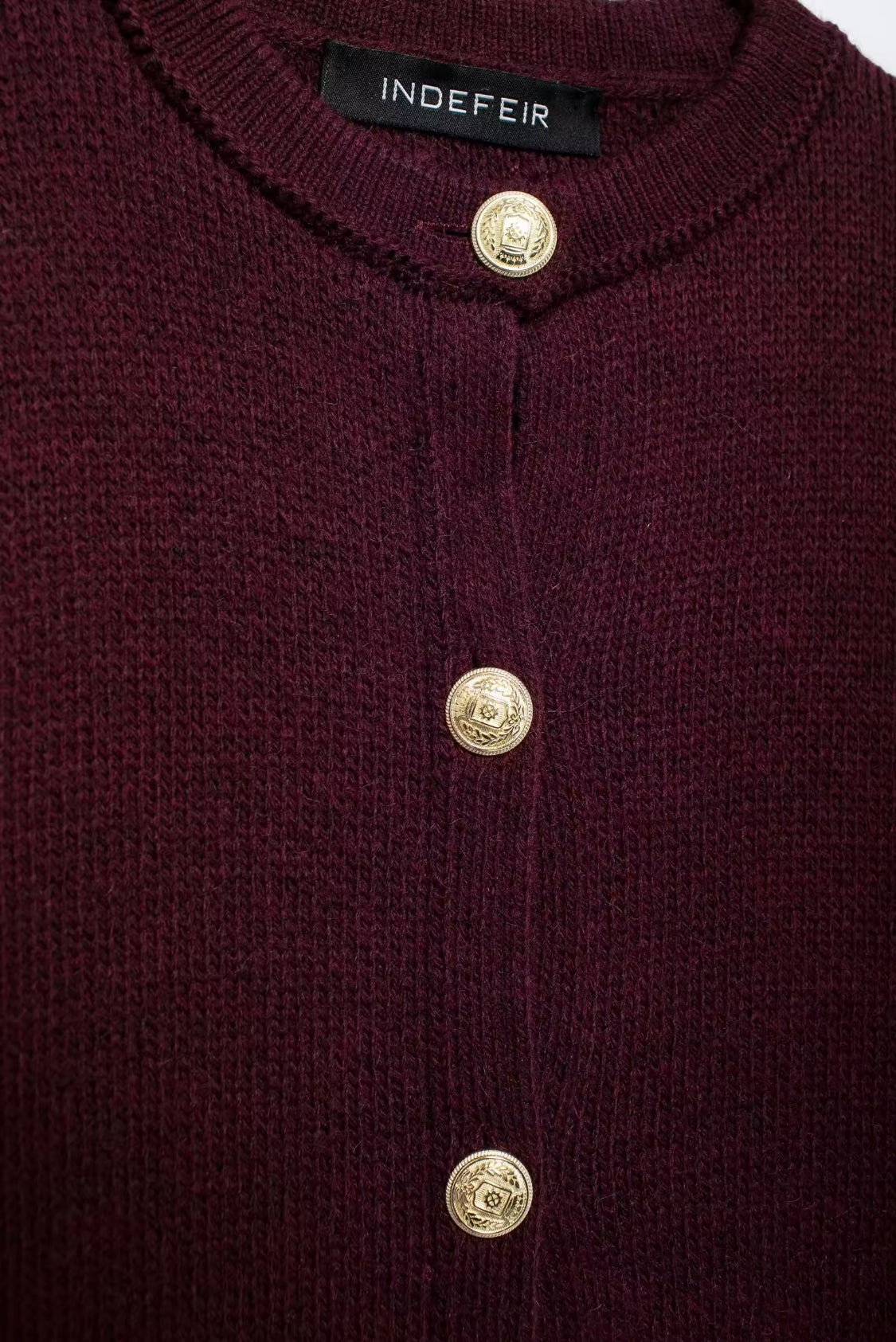 Burgundy Knit Cardigan with Pockets