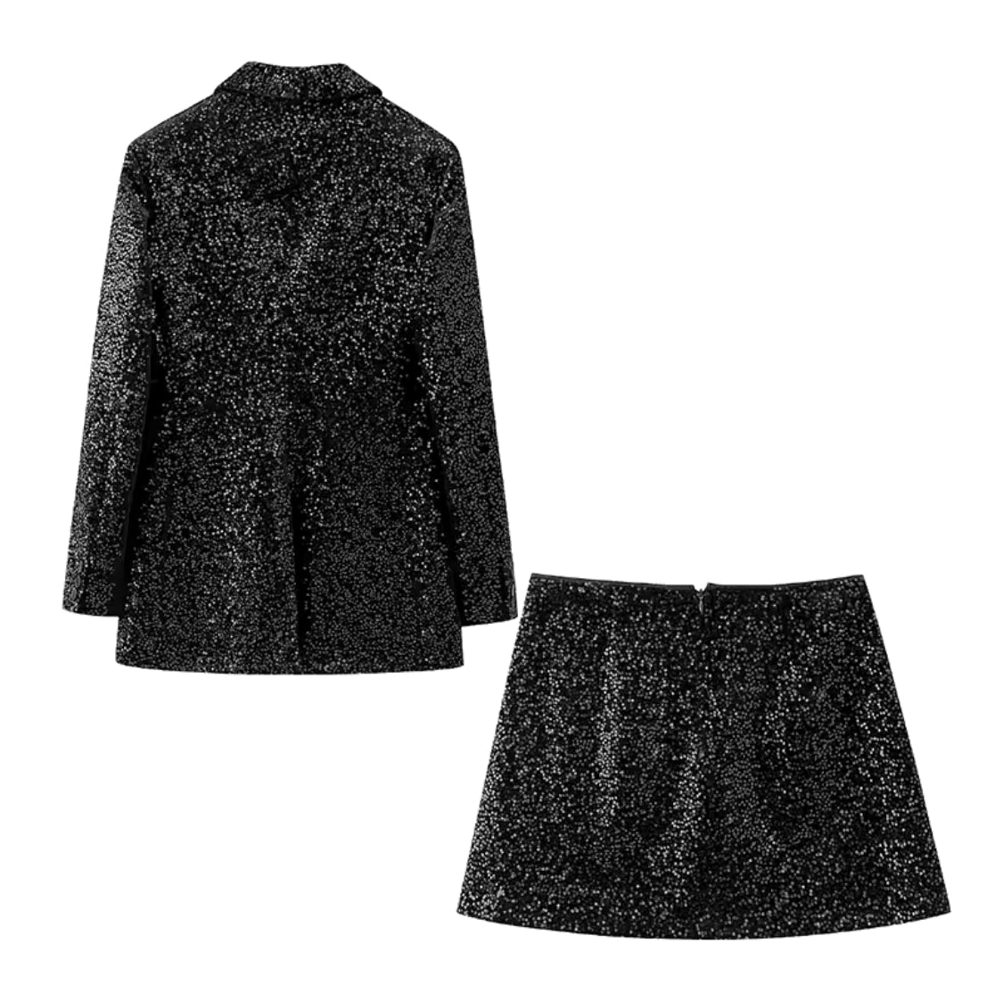 Sequins Blazer and Skirt