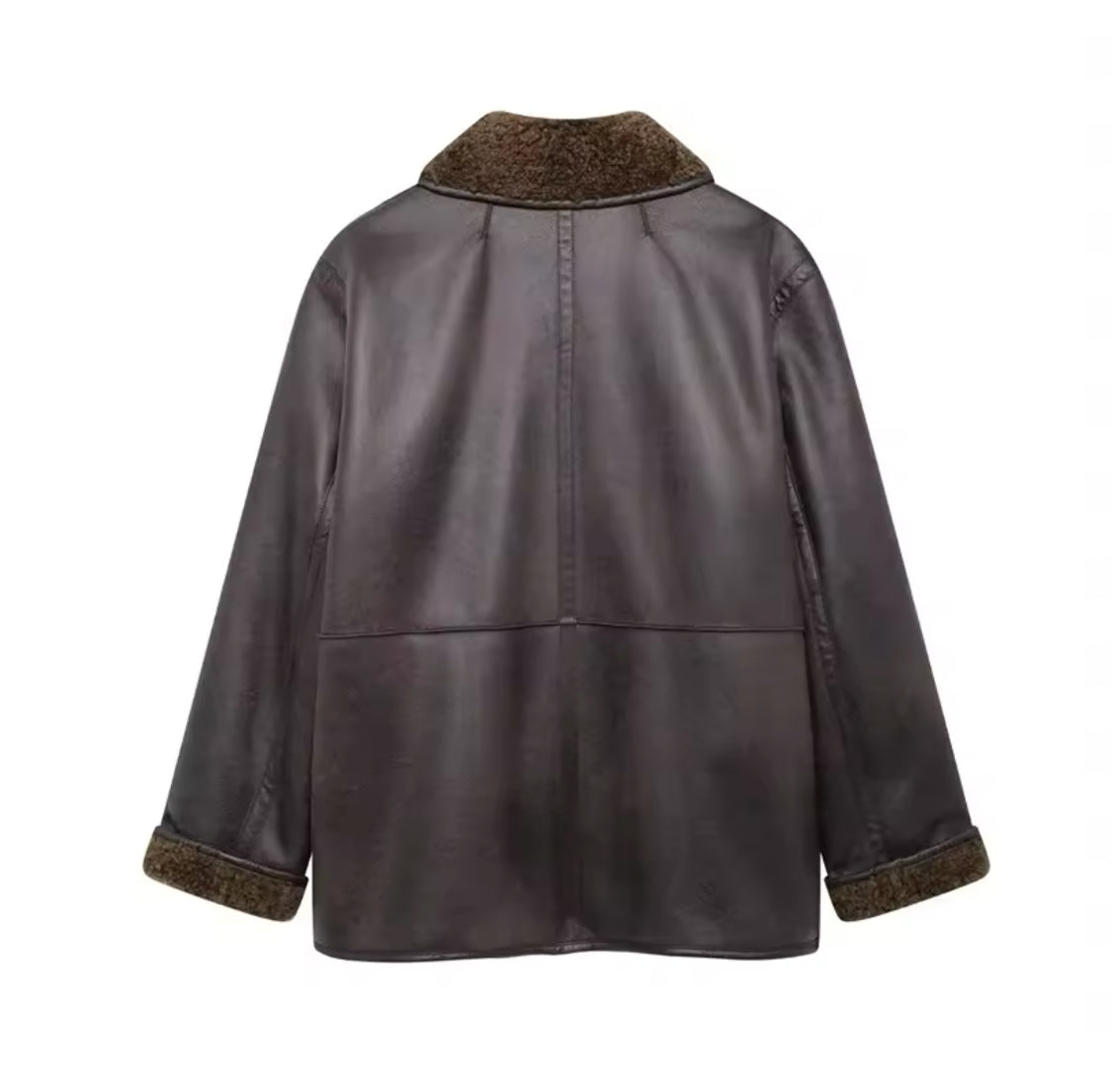 Faux Leather Reversible Coat