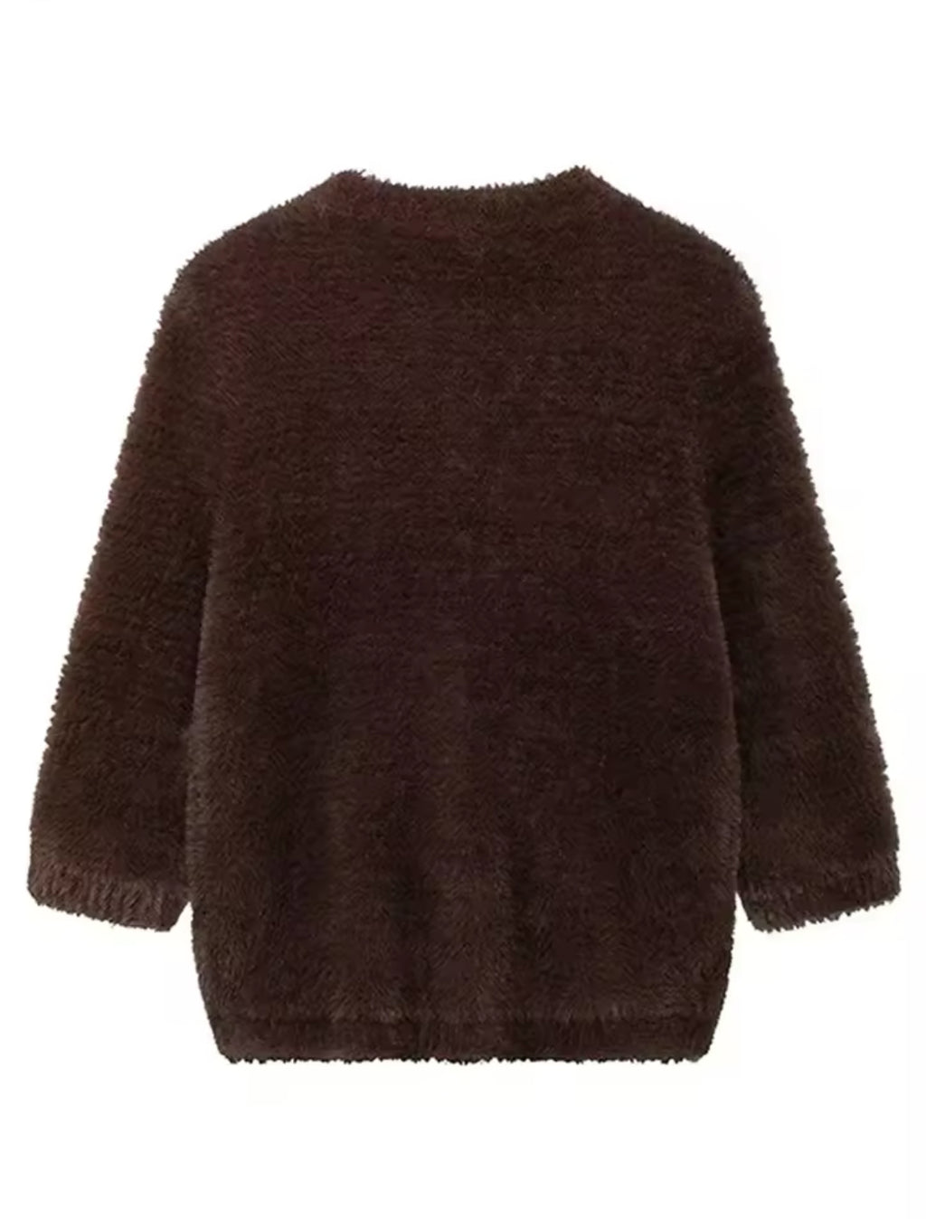 Brown Cardigan with Embellished Buttons