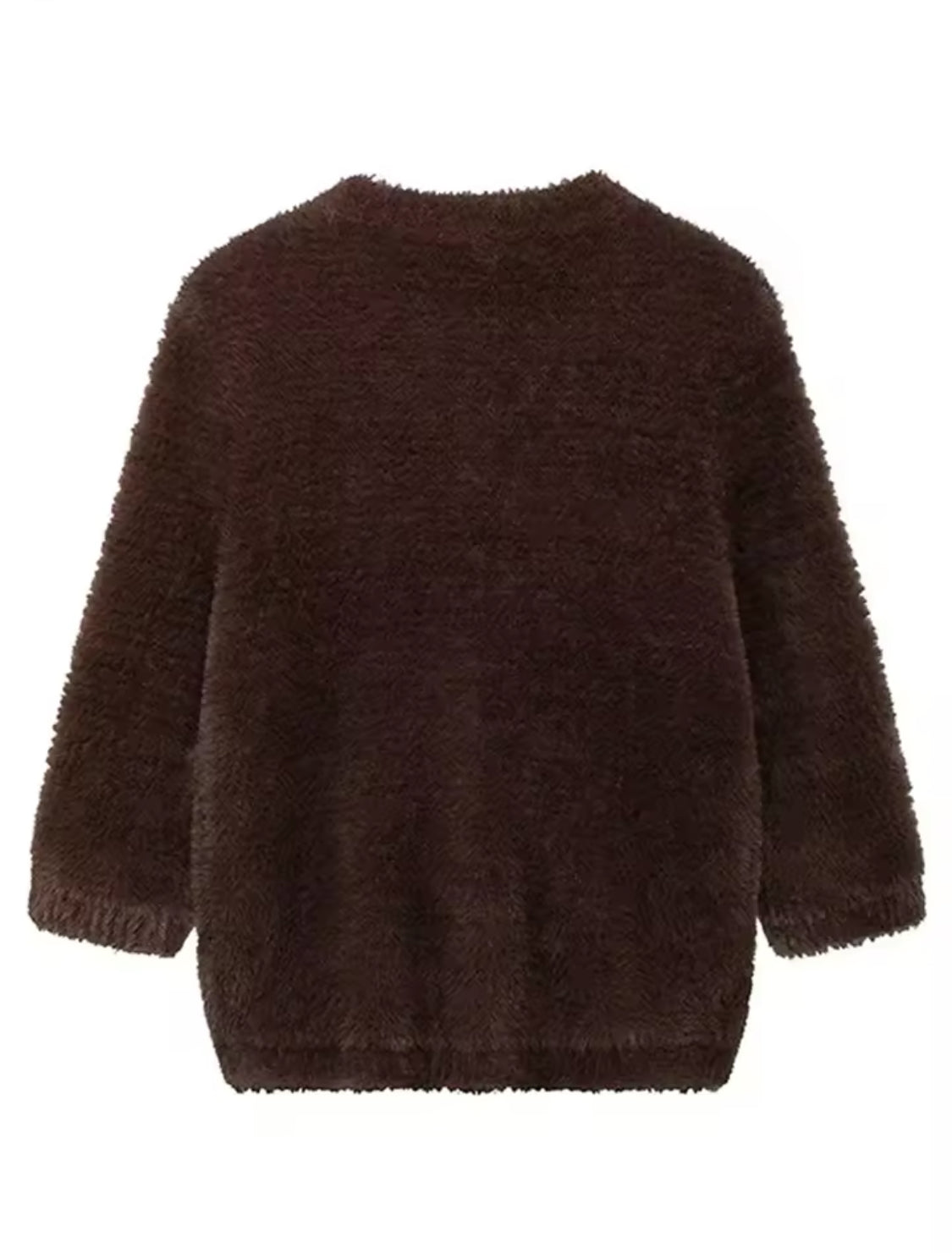 Brown Cardigan with Embellished Buttons