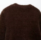 Brown Cardigan with Embellished Buttons