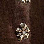 Brown Cardigan with Embellished Buttons