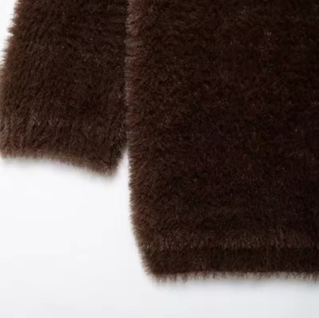 Brown Cardigan with Embellished Buttons