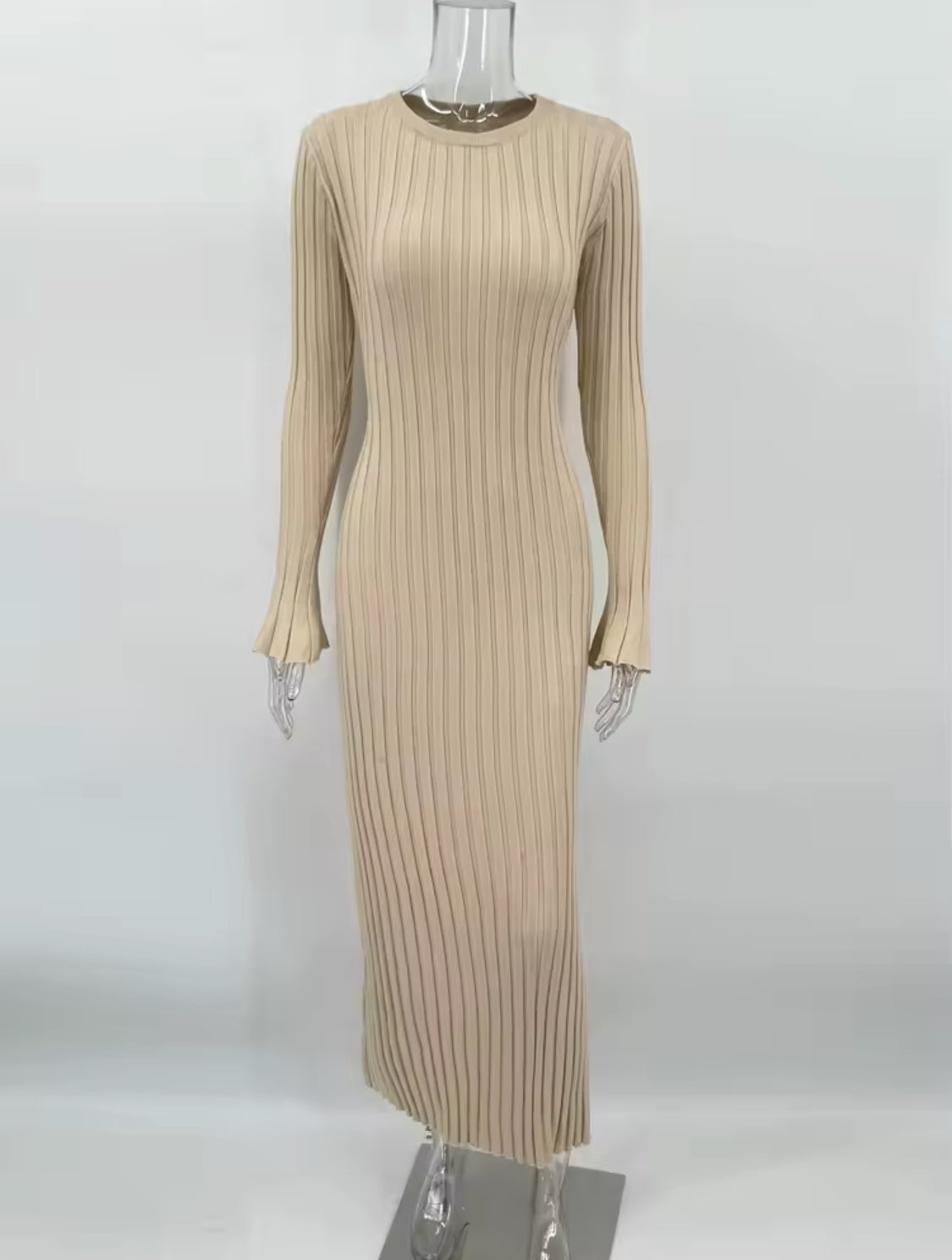 Ribbed Knit Midi Dress