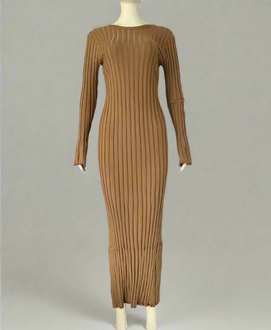 Ribbed Knit Midi Dress