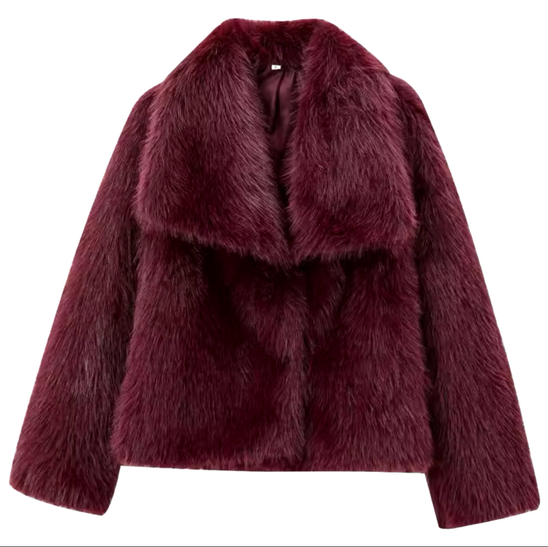 Burgundy Faux Fur Short Coat