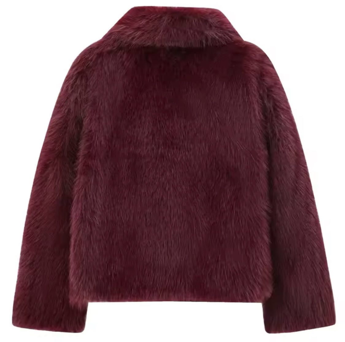 Burgundy Faux Fur Short Coat