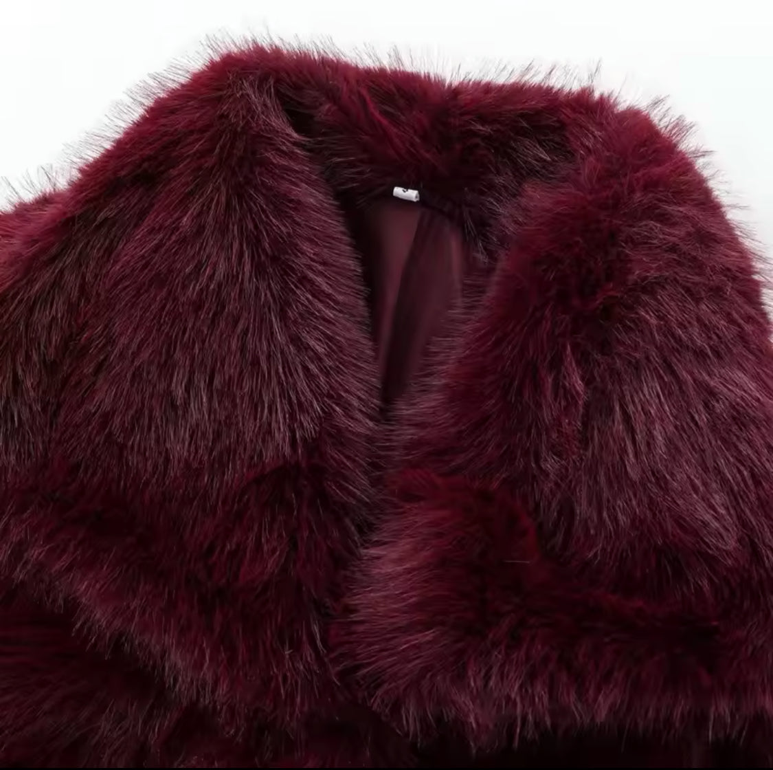 Burgundy Faux Fur Short Coat