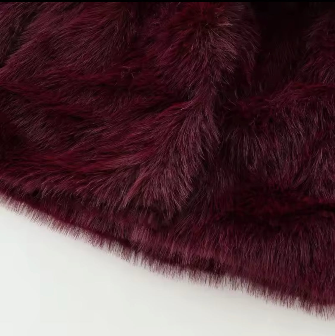 Burgundy Faux Fur Short Coat