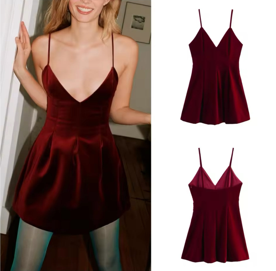 Red Velvet Mini Dress