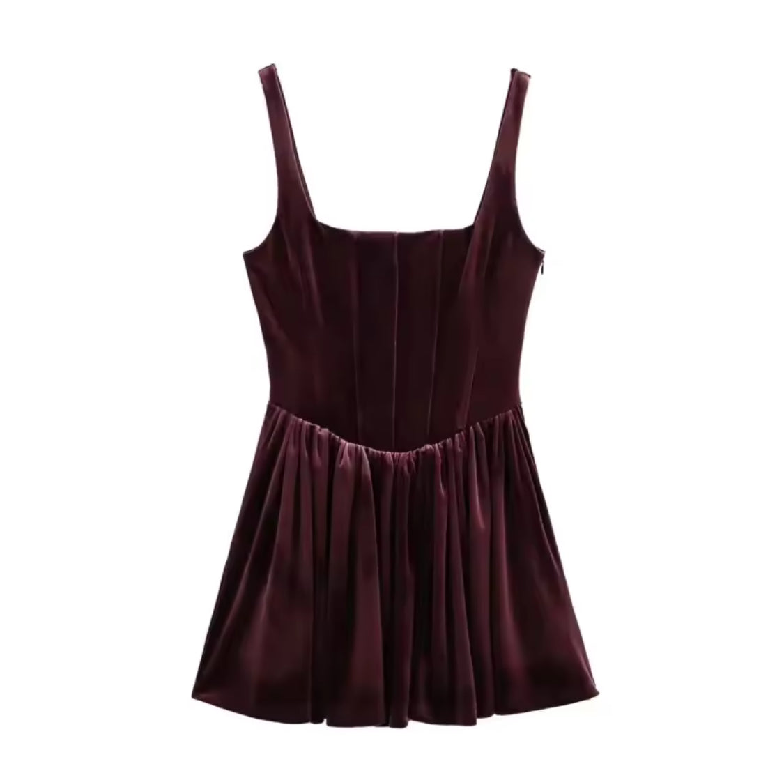 Scoop Neckline Velvet Mini Dress