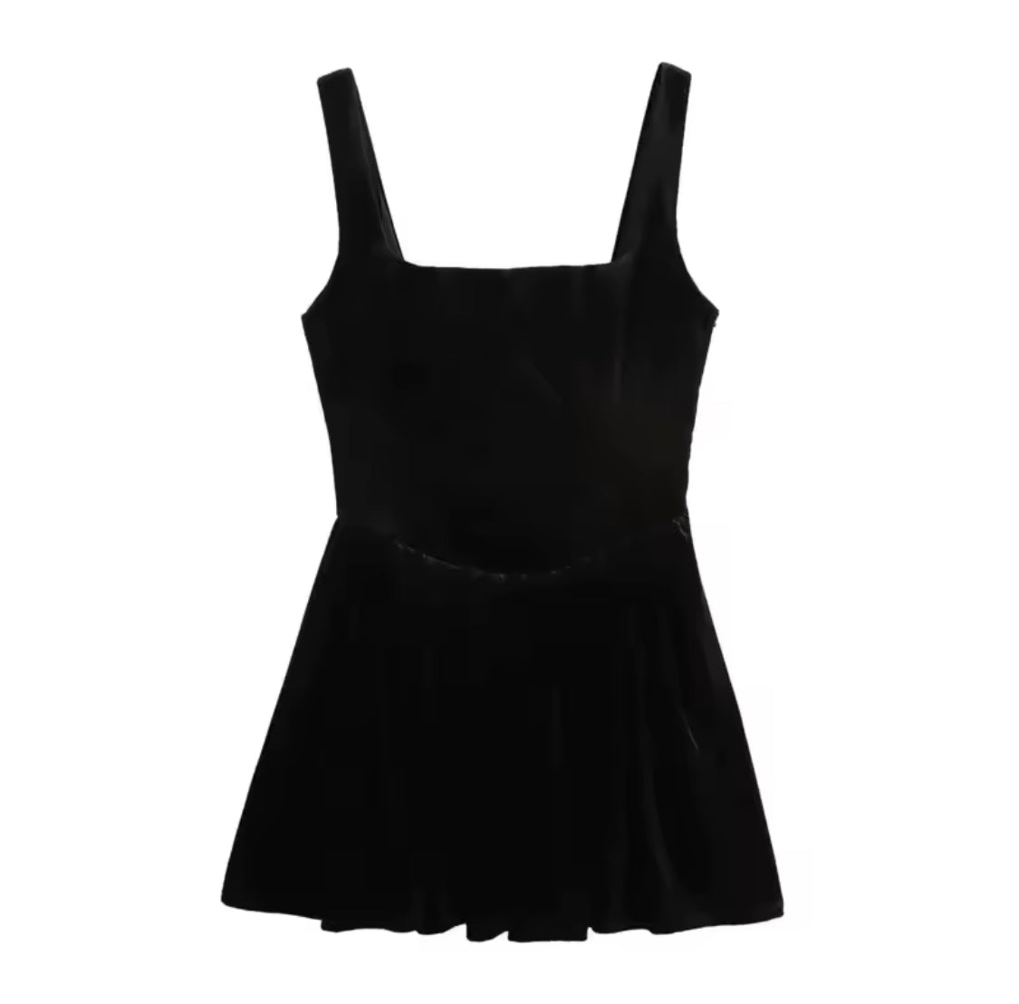 Scoop Neckline Velvet Mini Dress