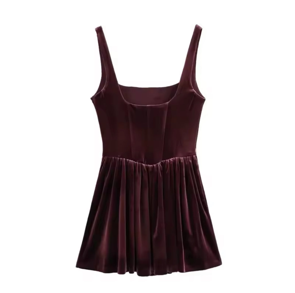 Scoop Neckline Velvet Mini Dress