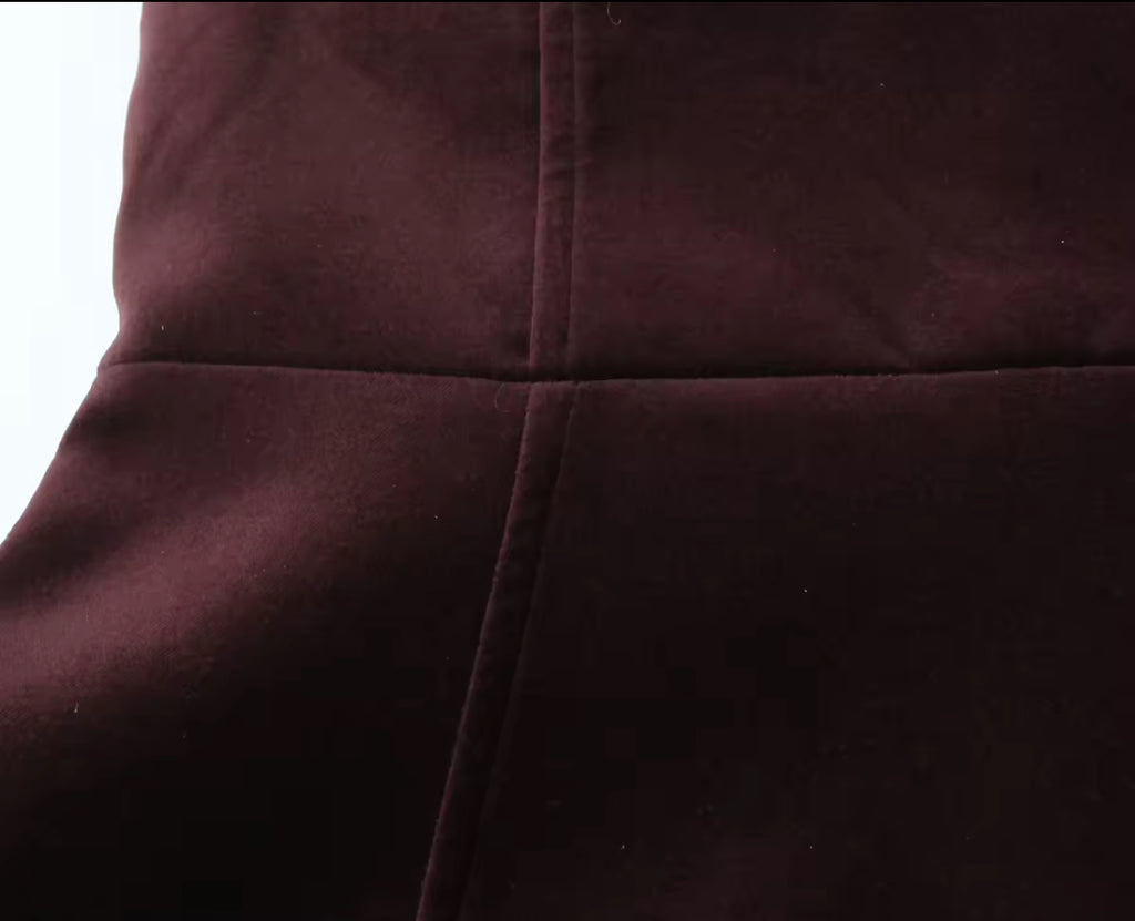 Chocolate Velvet Strapless Mini Dress