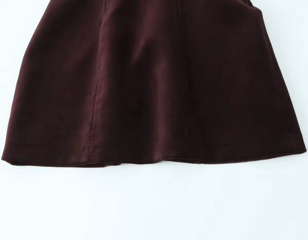 Chocolate Velvet Strapless Mini Dress