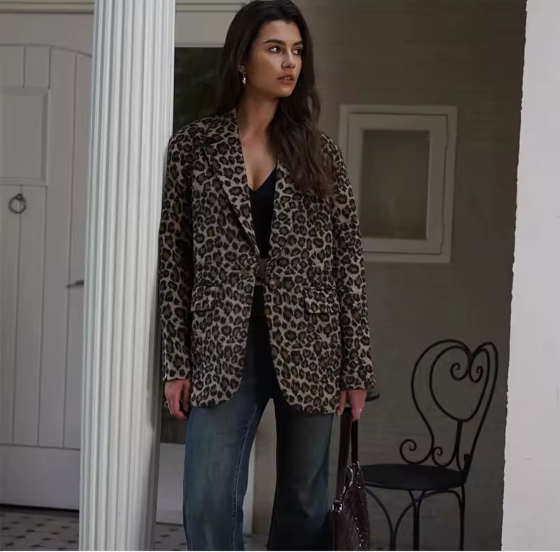 Leopard Print Blazer